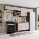 Ver imagem 1 de Cozinha Completa Modulada 8 Peças 8 Portas 100% MDF Aurora Espresso Móveis Cinza/Duna/Cristal
