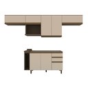Ver imagem 3 de Cozinha Completa Modulada 8 Peças 8 Portas 100% MDF Aurora Espresso Móveis Cinza/Duna/Cristal