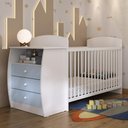Ver imagem 2 de Berço Cômoda com Colchão Incluso Colinho de Mãe Multimóveis Mp4304 Branco/azul