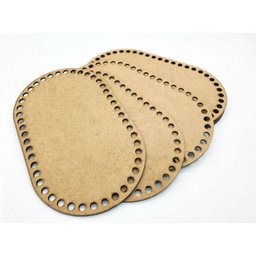 Kit 10 Base Ovalada 25x30 Cm Mdf para Cesto Crochê Fio de Malha - 1