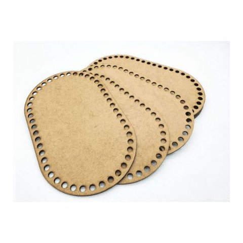 Kit 10 Base Ovalada 25x30 Cm Mdf para Cesto Crochê Fio de Malha
