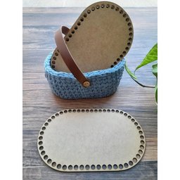 Kit 10 Base Ovalada 25x30 Cm Mdf para Cesto Crochê Fio de Malha - 2