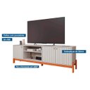 Ver imagem 2 de Rack Ripado Tv até 70 Polegadas 3 Portas 100% Mdf Off White Cinamomo Holanda Permóbili