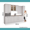 Ver imagem 7 de Cozinha Milla Ivy 13 Portas 3 Gavetas MDF 310cm Branco Móveis Carraro