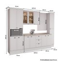 Ver imagem 3 de Cozinha Milla Ivy 13 Portas 3 Gavetas MDF 310cm Branco Móveis Carraro