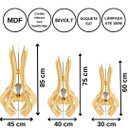Ver imagem 4 de Luminária de Chão MDF HOLAMBRA:MDF CRU/Kit com 3 - 85x45cm, 75x40cm e 60x30cm