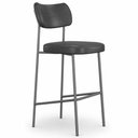 Ver imagem 1 de Kit 2 Banquetas Baixa Sala de Jantar Lisa Pés Preto PU Preto m² - Monari Design