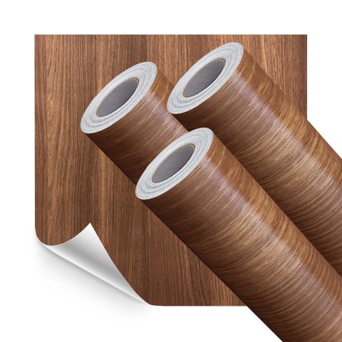 Kit 3 Adesivo Vinilico Piso Lavavel Madeira Cedro Escura 6m