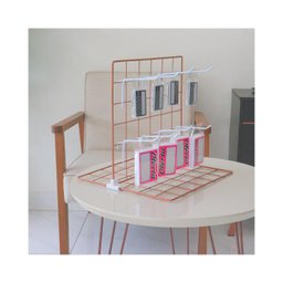 Expositor para Chaveiro e Bijuteria 0,30 X 0,30m com 8 Ganchos - Cor:rosé - 2