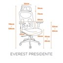 Ver imagem 3 de Kit com 6 Cadeiras Office Presidente Ajustavel e Ergonomica com Nr 17 Everest