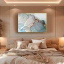 Ver imagem 1 de Quadro Decorativo Abstrato Azul com Dourado