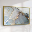 Ver imagem 3 de Quadro Decorativo Abstrato Azul com Dourado