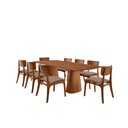 Ver imagem 2 de Sala de Jantar Mesa Noronha 220cm Tampo Laminado Barril e 8 Cadeiras Viena Gold
