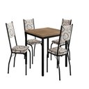 Ver imagem 2 de Conjunto Sala de Jantar Mesa Quadrada 90cm Tampo BP com 4 Cadeiras Adriana Preto/Madeira Cedro/Demolição