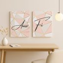 Ver imagem 4 de Placas MDF Amor e Fé Geométrico Rose Gold Parede Moderna A4
