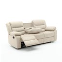 Ver imagem 2 de Poltrona Reclinável 3 Lugares Hollywood com Massagem PU Bege G94 Gran Belo