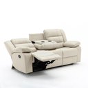 Ver imagem 7 de Poltrona Reclinável 3 Lugares Hollywood com Massagem PU Bege G94 Gran Belo