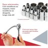 Kit Caixa 46 Pcs Chave Catraca Reversivel Jogo De Soquete Bit Allen Torx Philips Fenda Maleta de fer - 7