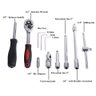 Kit Caixa 46 Pcs Chave Catraca Reversivel Jogo De Soquete Bit Allen Torx Philips Fenda Maleta de fer - 11