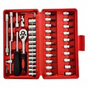 Ver imagem 2 de Kit Caixa 46 Pcs Chave Catraca Reversivel Jogo De Soquete Bit Allen Torx Philips Fenda Maleta de fer