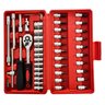 Kit Caixa 46 Pcs Chave Catraca Reversivel Jogo De Soquete Bit Allen Torx Philips Fenda Maleta de fer - 2