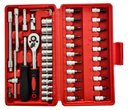 Ver imagem 2 de Kit Caixa 46 Pcs Chave Catraca Reversivel Jogo De Soquete Bit Allen Torx Philips Fenda Maleta de fer