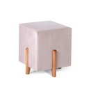 Ver imagem 1 de Puff Decorativo Quadrado em Suede na Cor Bege