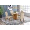Conjunto Sala de Jantar com Mesa Vertice 900 e 4 Cadeiras Vita Linho - Fdecor - 1