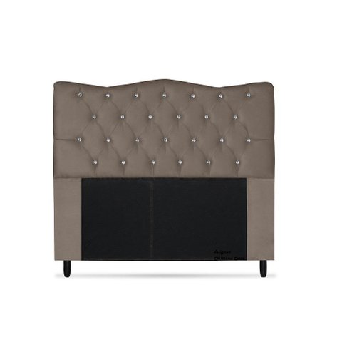 Cabeceira Dunas Casal 140cm com Strass Suede: Capuccino