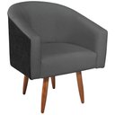 Ver imagem 3 de Kit 02 Poltronas Luiza Pés Palito Factor Preto e Linho Cinza Escuro - Amarena Móveis