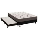 Ver imagem 1 de Cama Box c/Auxiliar Casal: Colchão Espuma Ortobom D45 Light + Base CRC Courano Black(138x188)