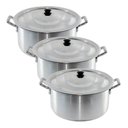 Ver imagem 1 de Conjunto Caçarola Hotel Panela Industrial Alumínio 3peças N3