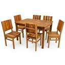 Ver imagem 2 de Conjunto Mesa com 6 Cadeiras de Madeira Maciça para Jardim e Varanda Marrom Ember