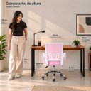 Ver mais imagens de Conjunto de Escritório Mesa Alika e Cadeira Begônia Mesh Rosa