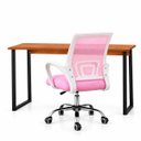 Ver imagem 1 de Conjunto de Escritório Mesa Alika e Cadeira Begônia Mesh Rosa