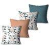 Kit com 4 Capas de Almofadas Decorativas Flor Azul - 1
