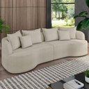 Ver imagem 6 de Sofá 4 Lugares Orgânico Living 270cm Ekos K01 Bouclê Bege - Lyam Decor