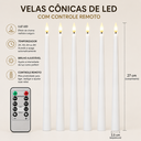 Ver imagem 5 de Velas Conicas Decorativas de LED Kit 6 Unidades C Controle Remoto