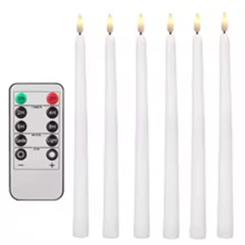Velas Conicas Decorativas de LED Kit 6 Unidades C Controle Remoto