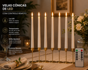 Ver imagem 2 de Velas Conicas Decorativas de LED Kit 6 Unidades C Controle Remoto