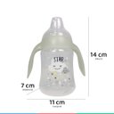 Ver imagem 4 de Copo Infantil Antivazamento Com Alça Brilhante Para Bebê 6m+ Bico de Silicone 250ml Neutro Lolly