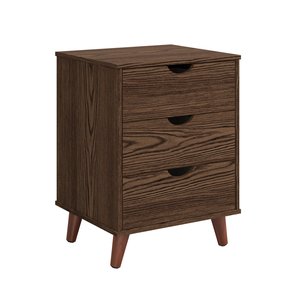 Mesa de Cabeceira para Cama de Casal - 3 Gavetas: Canela