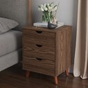 Ver imagem 2 de Mesa de Cabeceira para Cama de Casal - 3 Gavetas: Canela