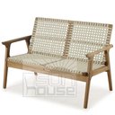 Ver imagem 1 de Sofa Trama 2 Lugares Estrutura em Madeira Cor Stain Jatoba com Corda Trancada Cor Areia - 64373