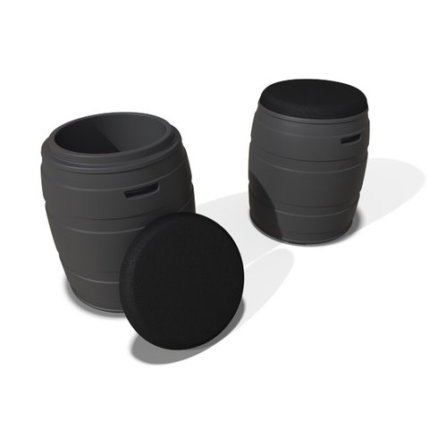 Pufe Barrel - Cinza