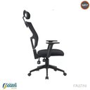 Ver imagem 3 de Cadeira Office Giratória Londres Presidente Pp Preta Braços e Encosto Reguláveis Nr17 - Fratini