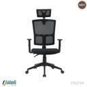 Ver imagem 2 de Cadeira Office Giratória Londres Presidente Pp Preta Braços e Encosto Reguláveis Nr17 - Fratini
