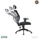 Ver imagem 5 de Cadeira Office Giratória Londres Presidente Pp Preta Braços e Encosto Reguláveis Nr17 - Fratini