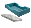Ver imagem 1 de Cama Infantil Espumada Clara Premium Conforto Quarto Criança Proteção Moderna com Colchão Cor Verde