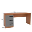 Ver imagem 4 de Mesa para Escritório Valência 3 Gavetas Cinza/freijó - Politorno